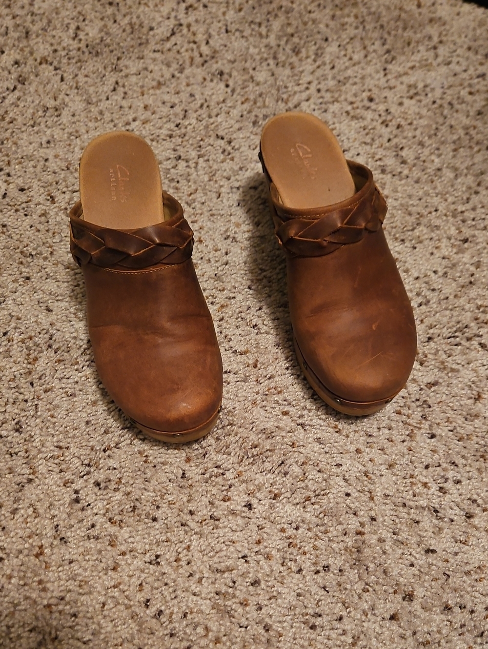 Clarks Artisan Women's Brown Braided Leather Clogs